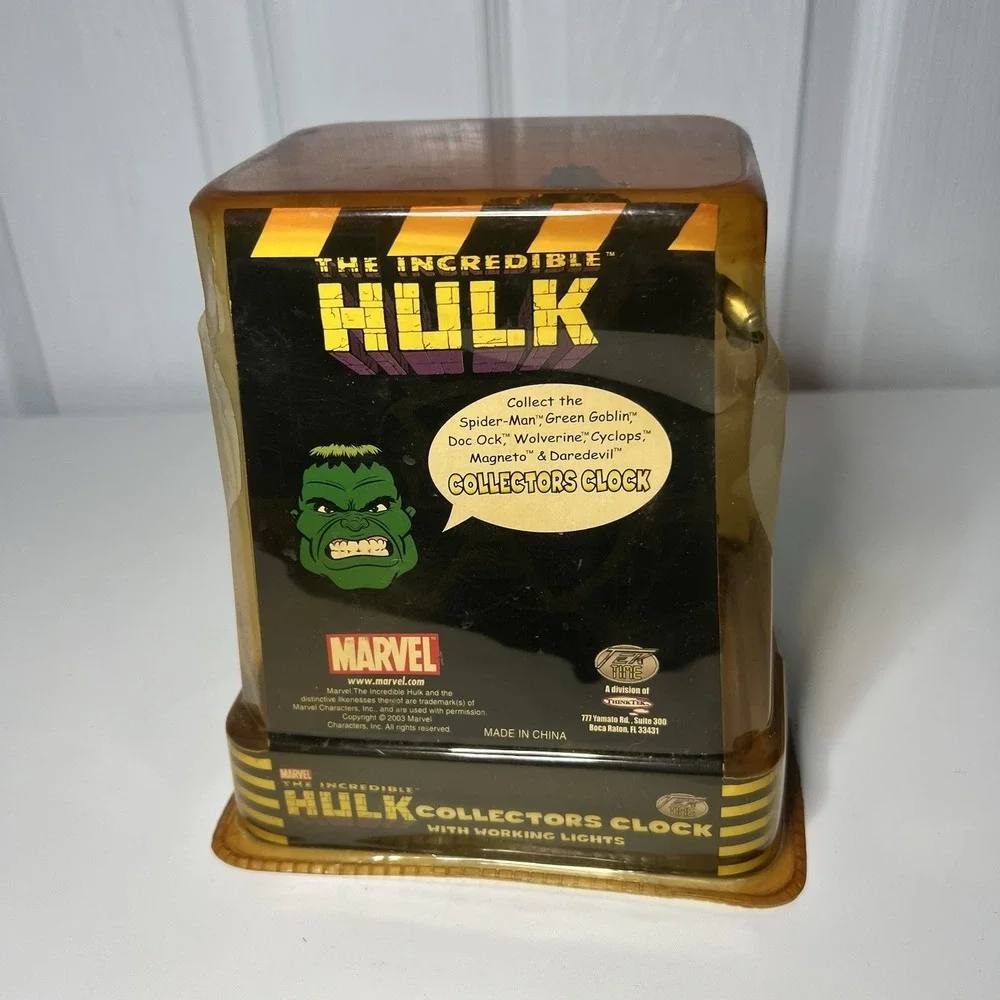 2003 Tek Time Marvel The Incredible‎ HULK Collectors Clock With Working Lights
